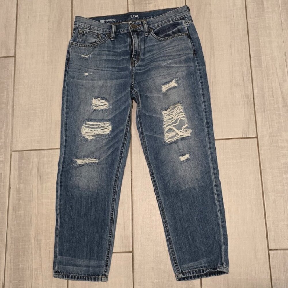 a.n.a Boyfriend Fit Cropped Distressed Jeans – Size 8 (29)